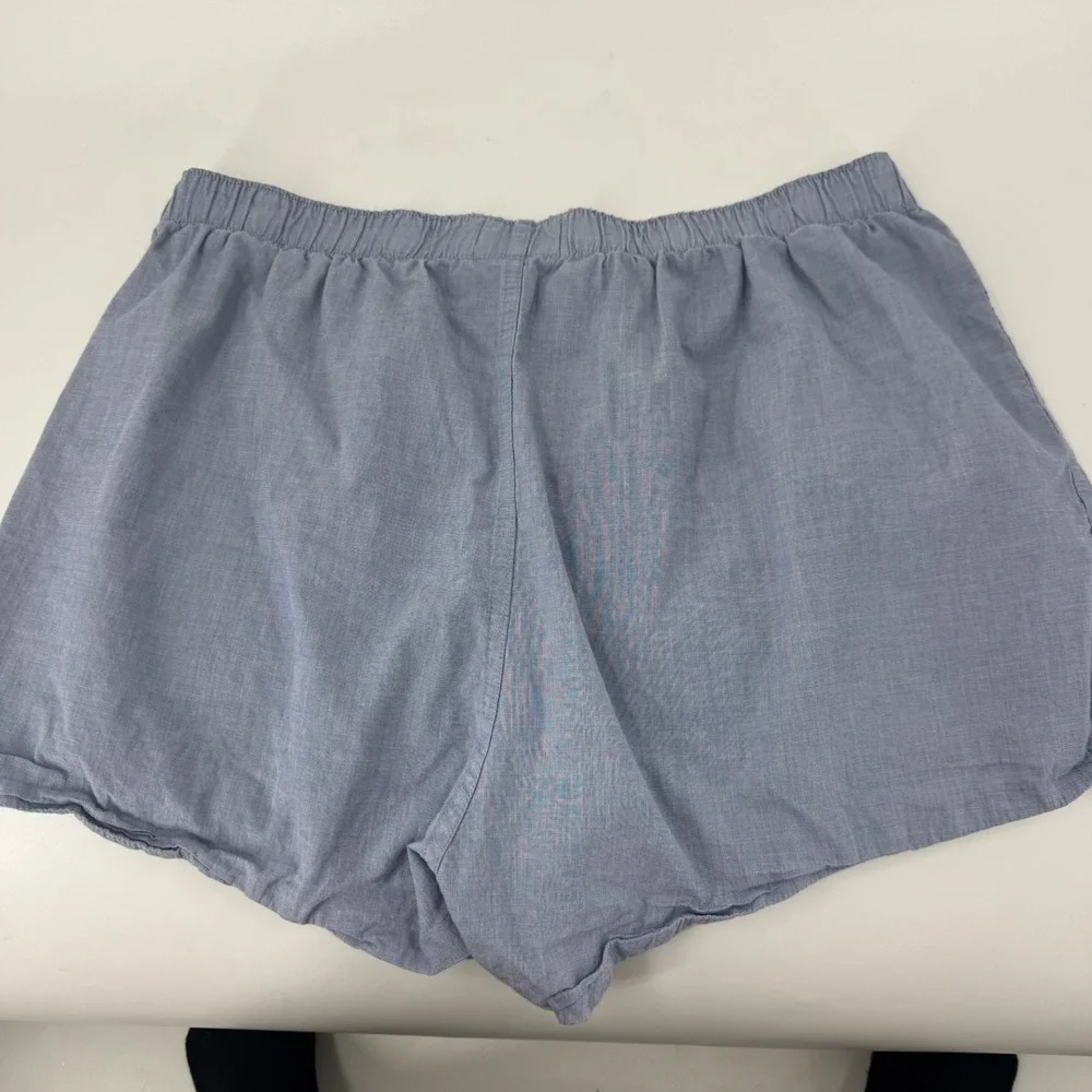 J. Crew Mens Large Blue Chambray Button‎ Fly Boxer Underwear Pajama Lounge 35-37